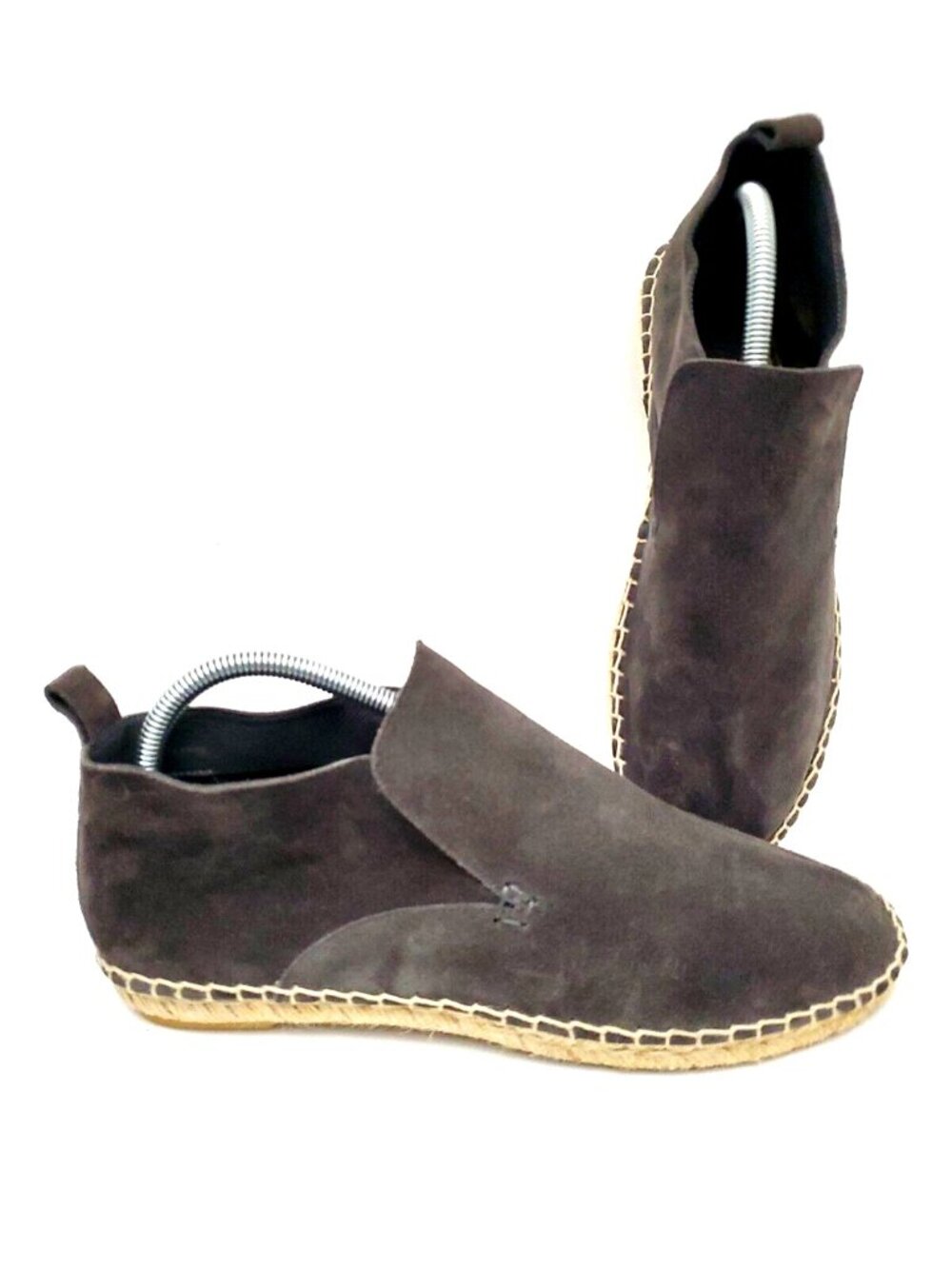 Vince Suede Espadrille Coal Gray Slip-on Flats Women's Size 8